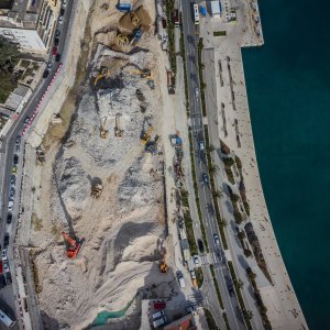 Pogled iz zraka na sravnjeni hotel Marjan u Splitu