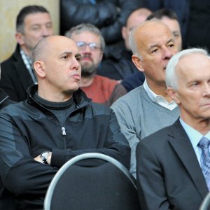 Dražen Anzulović i Joško Poljak na komemoraciji za košarkaškog trenera Boška Božića Pepsija