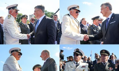 Časnik u bijeloj odori privukao pažnju, a pozdravili ga i Plenković i Milanović; evo tko je on