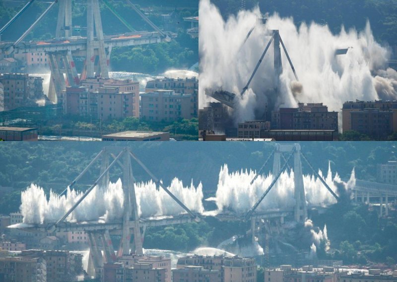 Spektakularni prizori iz Genove, u kontroliranoj eksploziji srušen ukleti vijadukt