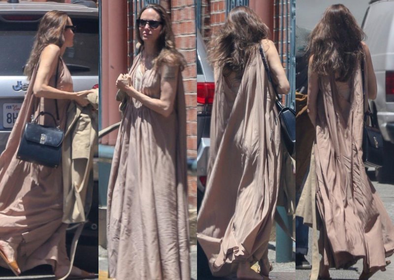Angelina Jolie još je jednom svoju krhku figuru prikrila širokom, maksi haljinom