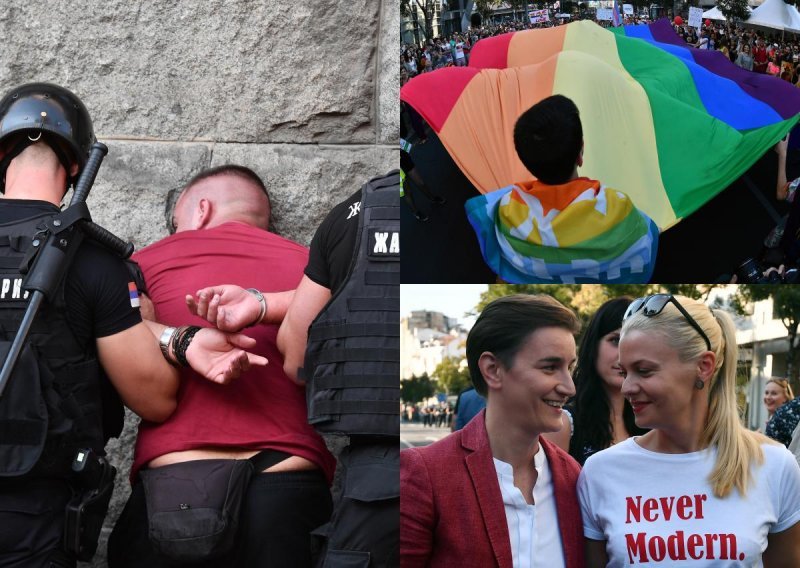 [FOTO] Ekstremisti pokušali spriječiti beogradski Pride, u povorci se prošetala i premijerka Ana Brnabić
