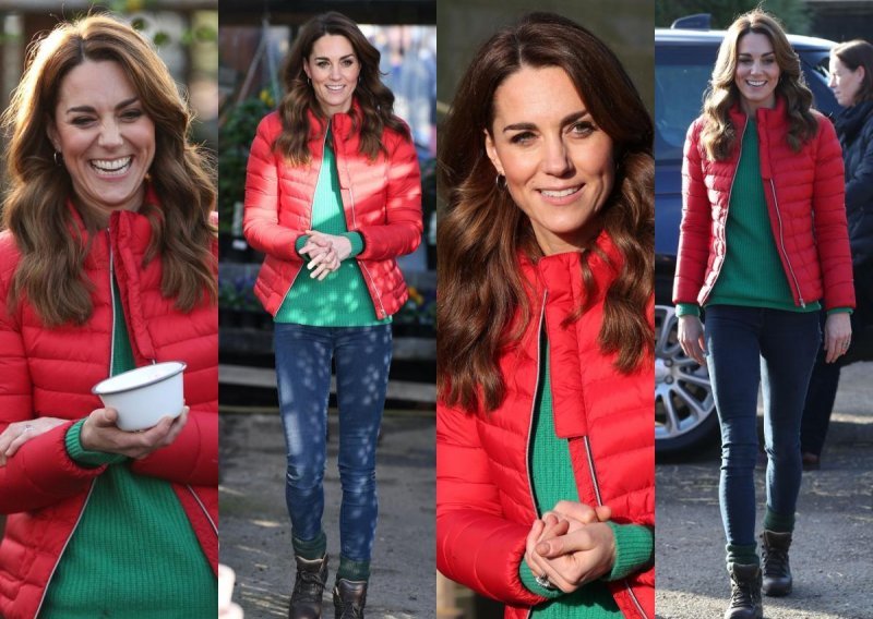 Kate Middleton rijetko viđamo u ovakvom izdanju: Samo ona može u gojzericama i pernatoj jakni izgledati ovako dobro