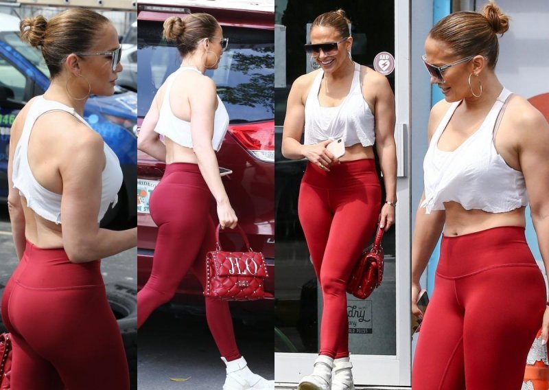 Crveno joj baš pristaje: Jennifer Lopez još jednom pokazala trbušnjake u novoj kombinaciji za teretanu