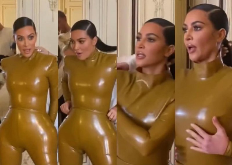 Sve za modu: Kim Kardashian pokazala kako se s puno muke uvukla u pripijeni outfit