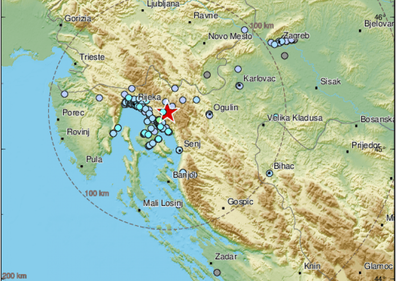 Prilično jak potres zatresao područje oko Crikvenice
