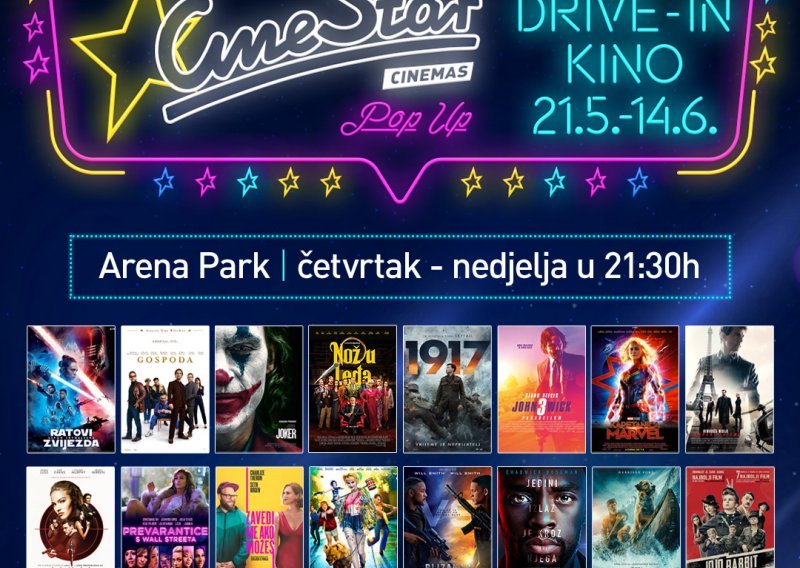 Cinestar pokreće pop up drive-in kino u Zagrebu