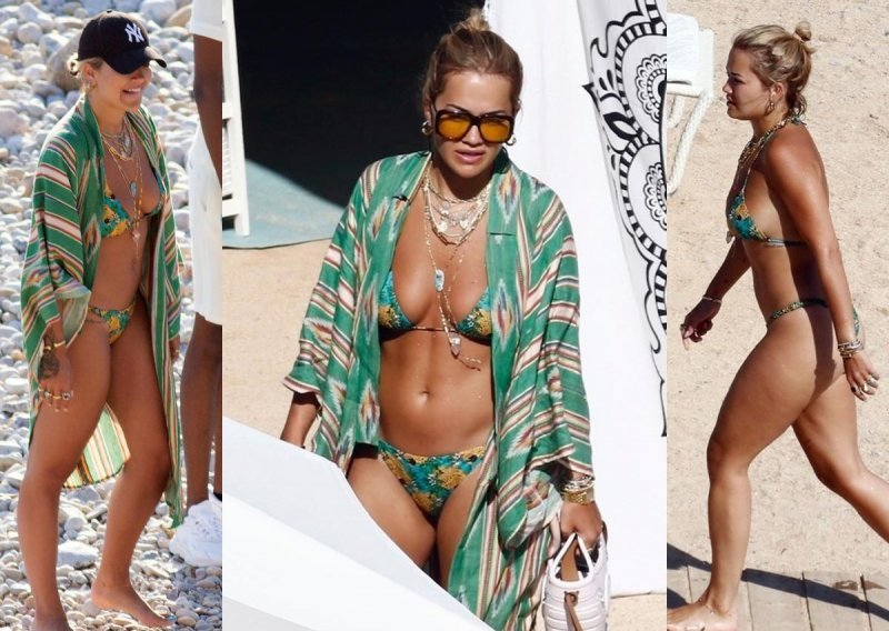 Odmor joj doista godi: Rita Ora istaknula je obline, ovoga puta uz pomoć zelenog bikinija neobičnog printa