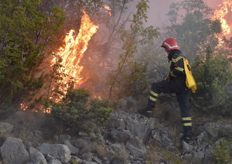 Usprkos jakom vjetru, brački vatrogasci uspjeli ugasiti požar iznad Supetra