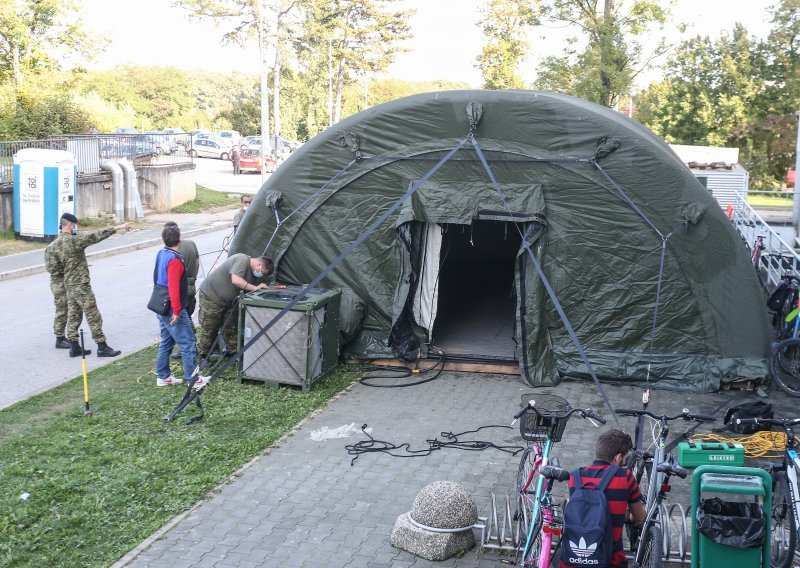 [FOTO/VIDEO] Pogledajte kako Hrvatska vojska postavlja šatore ispred KBC-a Zagreb