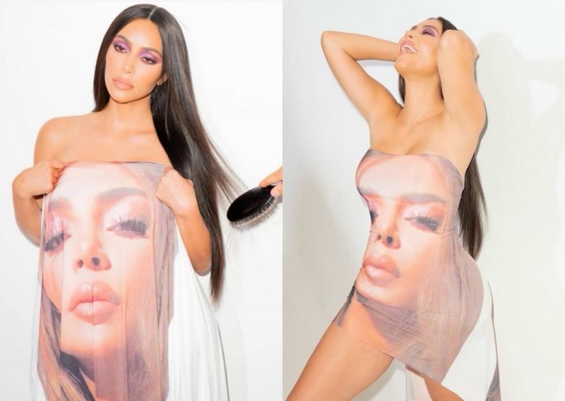 Odala počast samoj sebi: Kim Kardashian osvanula u haljini s vlastitim likom