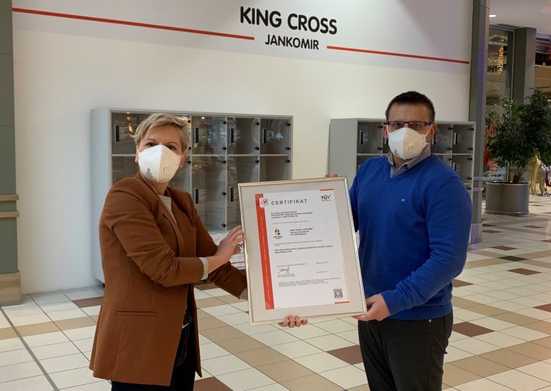 KING CROSS JANKOMIR prvi trgovački centar u Zagrebu certificiran za upravljanje higijenom od strane TÜV AUSTRIA