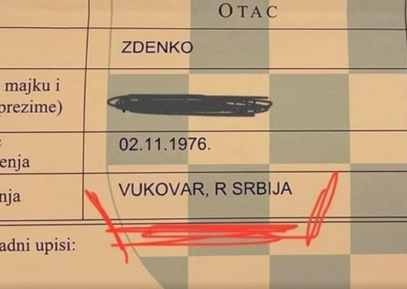 Muškarcu na rodnom listu upisali da je Vukovar u Srbiji: Supruga mi je skoro šlagiralo!