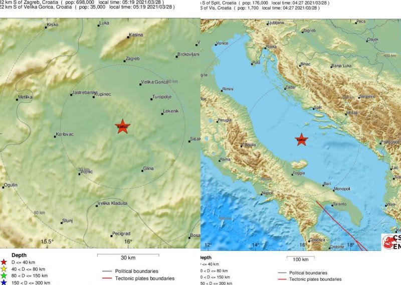 Tijekom noći zabilježen slabiji potres u Turopolju, a ne prestaje tresti ni u Jadranskom moru