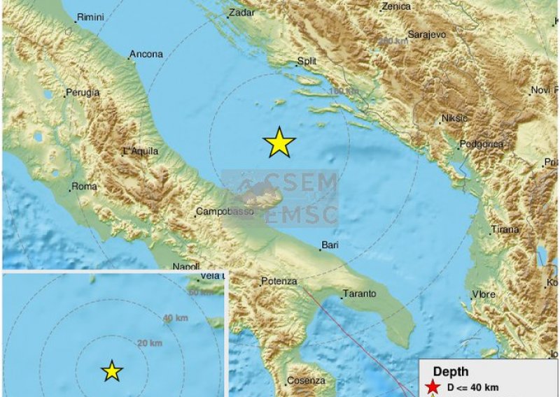 Novi potres prodrmao Jadran, to je već jedanaesti u posljednjih 67 sati