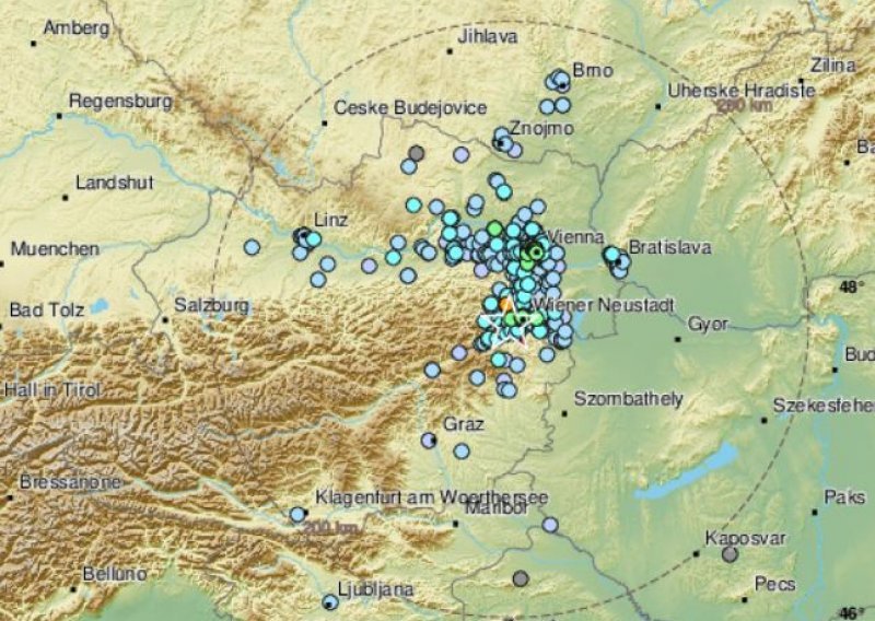 Potres kod Beča jačine 4.3 po Richteru, slabija podrhtavanja i u Sjevernoj Makedoniji i Srbiji