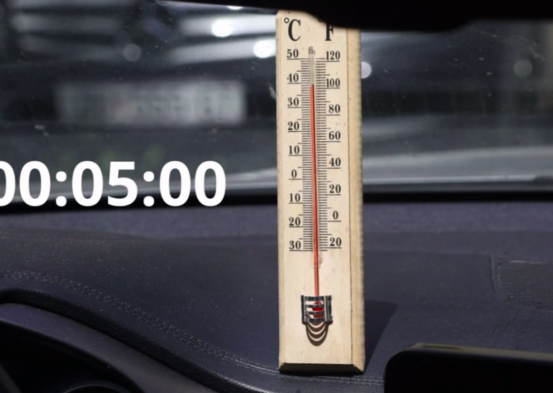 [VIDEO] Pogledajte kojom brzinom raste temperatura u autu parkiranom u suncu. Boravak u njemu može biti koban