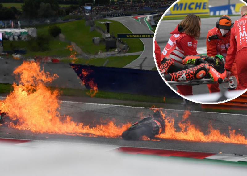 [FOTO] Strava na MotoGP utrci; već u trećem krugu sudar nakon kojeg su se motocikli zapalili; pukom srećom je izbjegnuta tragedija