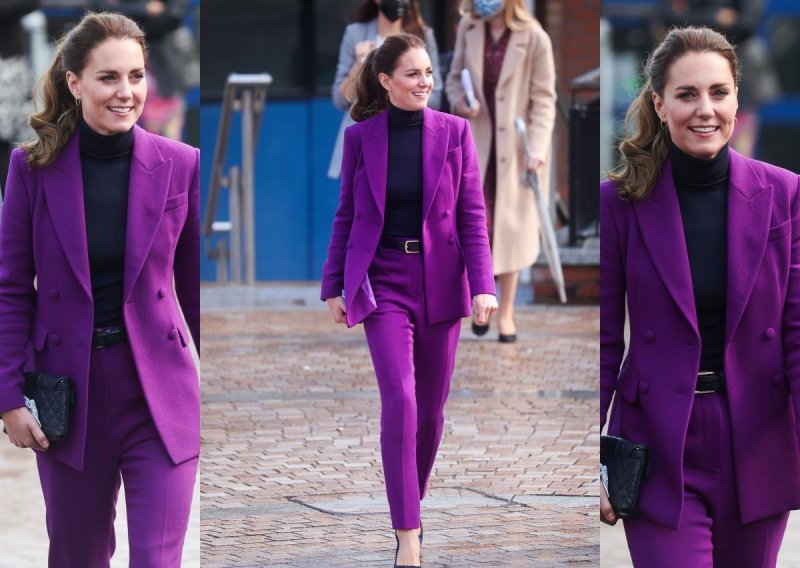 Ovakav stajling od nje nismo očekivali, ali je potpuno oduševila: Kate Middleton ima odlično ljubičasto odijelo kao stvoreno za jesenske dane