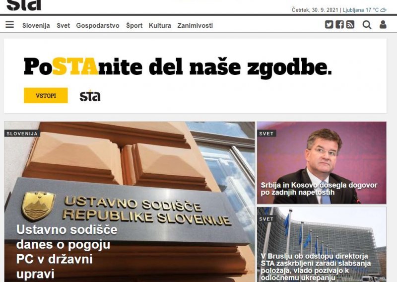 Direktor slovenske novinske agencije STA podnio ostavku