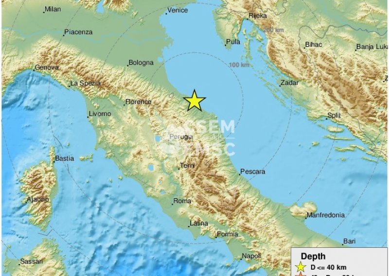 Snažni potres zatresao središnju Italiju