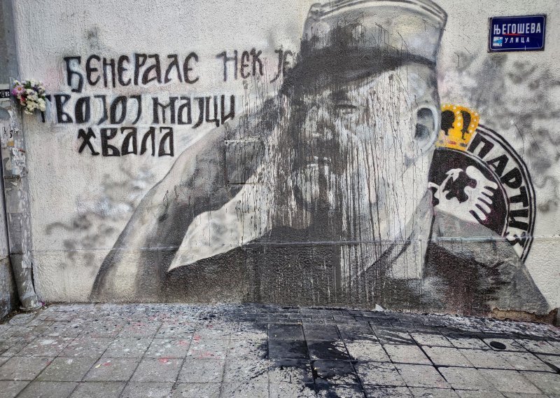 Uz mural Ratku Mladiću u Beogradu oslikan i lik četničkog vođe Draže Mihailovića