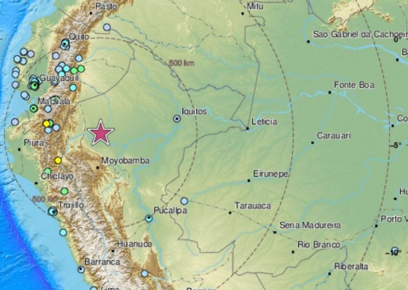 Potres magnitude 7,5 pogodio Peru