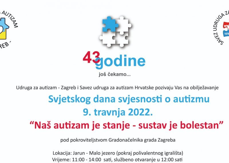 Na zagrebačkom Jarunu uz edukativne i zabavne aktivnosti obilježit će se Svjetski dan svjesnosti o autizmu