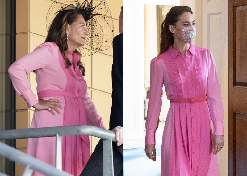 Posegnula u ormar svoje kćeri: Carole Middleton u ružičastoj svilenoj haljini, baš istoj kakvu je već isfurala Kate Middleton