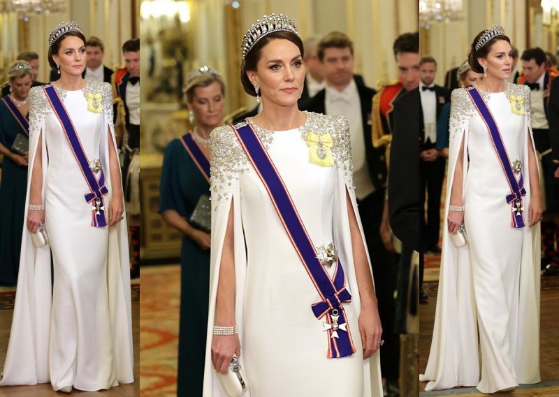 Raskošna bijela elegancija i omiljena tijara Lady Di: Kate Middleton zabljesnula u pravom princeza izdanju