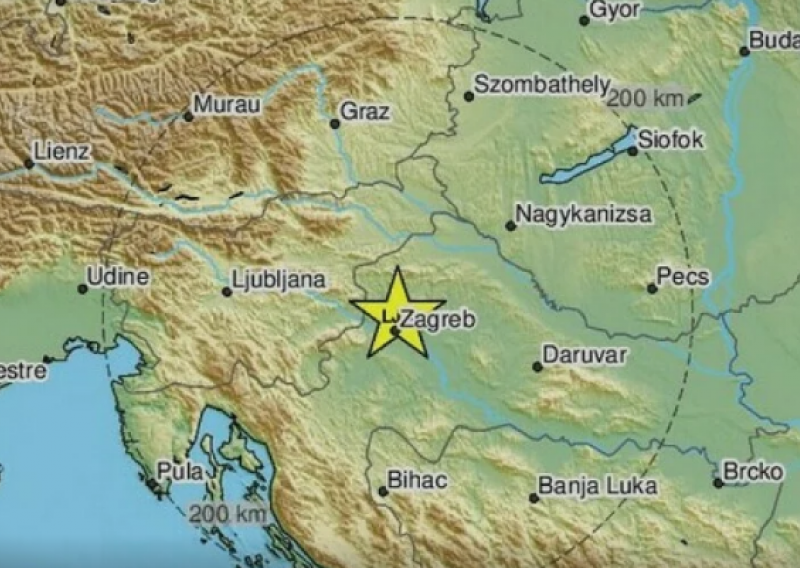 U Zagrebu zabilježen slab potres magnitude 2,2 po Richteru