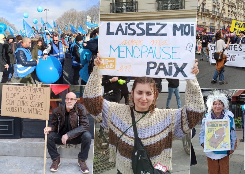 [FOTO] Mrki komunisti, maskirani anarhisti, fanovi Vilibora Sinčića i dražesni mladi par: Bili smo na prosvjedu protiv Macronove mirovinske reforme u Parizu