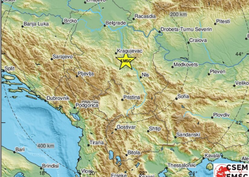Srbiju pogodio jak potres magnitude 4,1