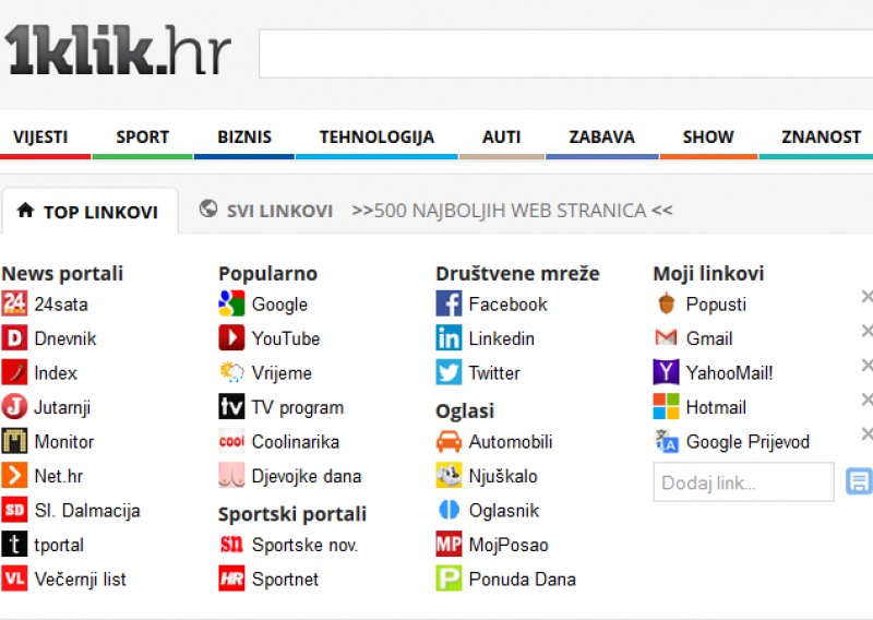 1klik.hr i dalje najpopularniji homepage u Hrvatskoj
