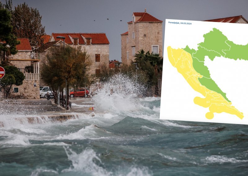 Pljuskovi s grmljavinom u dijelu Hrvatske, oglašen alarm zbog vjetra