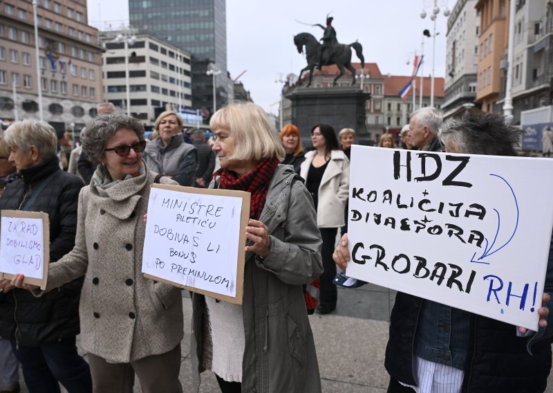 Umirovljenici prosvjedovali u Zagrebu: S ovom mirovinom ne možemo živjeti