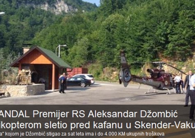 Premijer Republike Srpske u restoran došao helikopterom