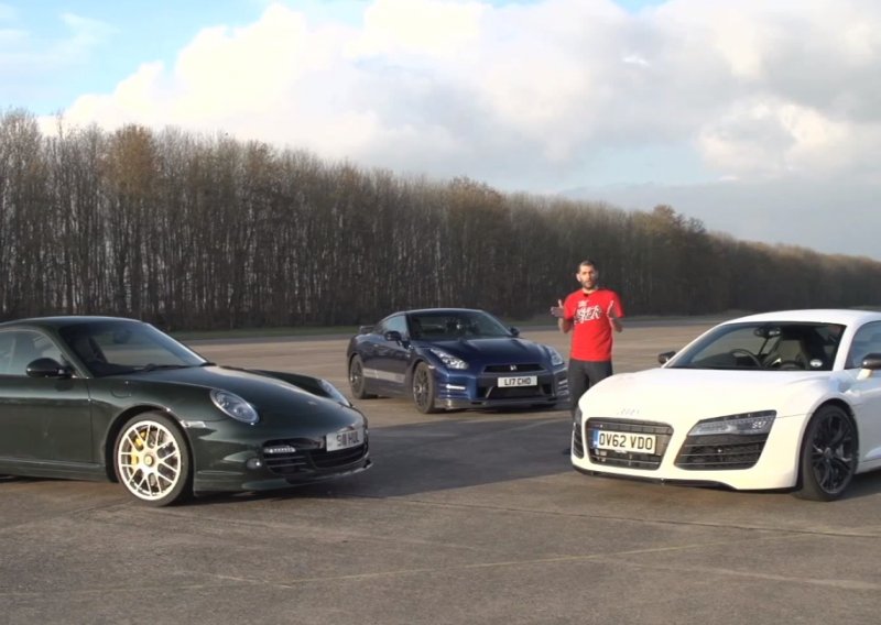 Audi R8 protiv  Porschea 911 Turbo S i Nissan GT-R-a