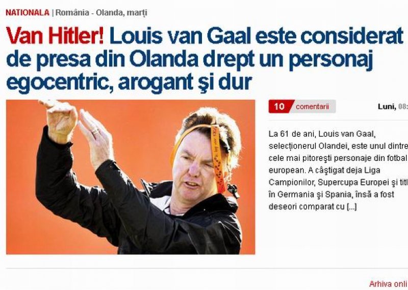 Rumunjske novine nazvale Van Gaala Hitlerom