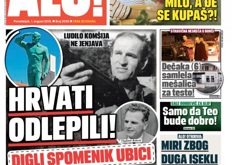 Srpski političari i mediji izvrijeđali Hrvate zbog spomenika Barešiću
