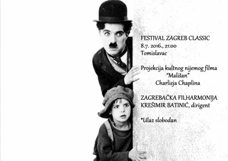 Projekcija Chaplinova 'Mališana' na Tomislavcu