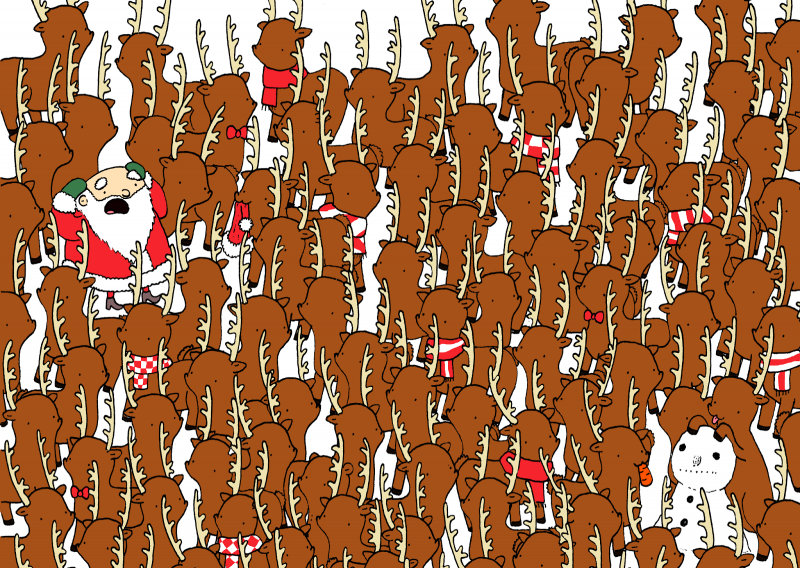 Možete li pronaći medvjeda među svim ovim sobovima?
