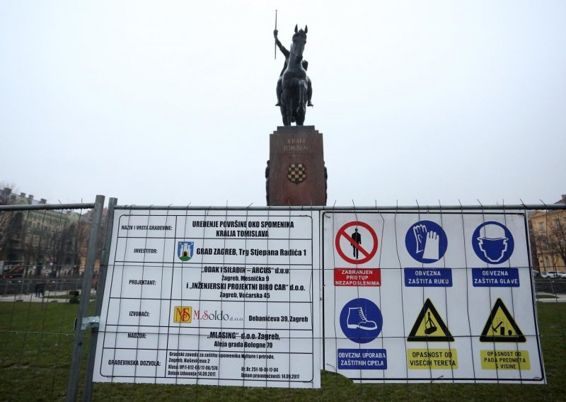 Počelo uređenje površine oko spomenika kralja Tomislava u Zagrebu