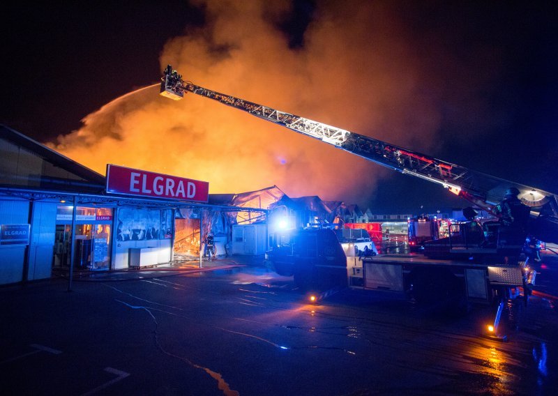 Veliki požar u prodajnom centru Elgrada u Rijeci, čule se detonacije