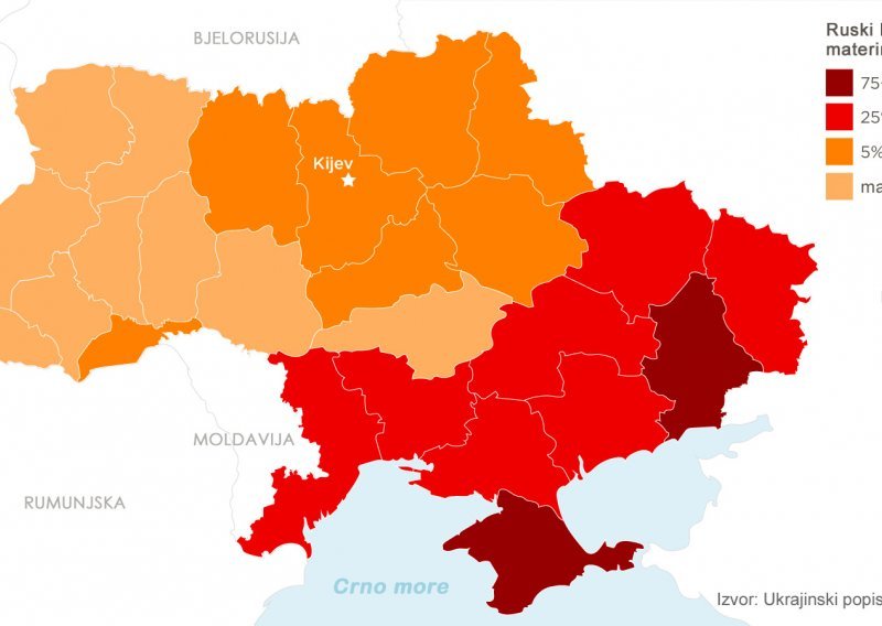Karte koje otkrivaju kako je 'podijeljena' Ukrajina