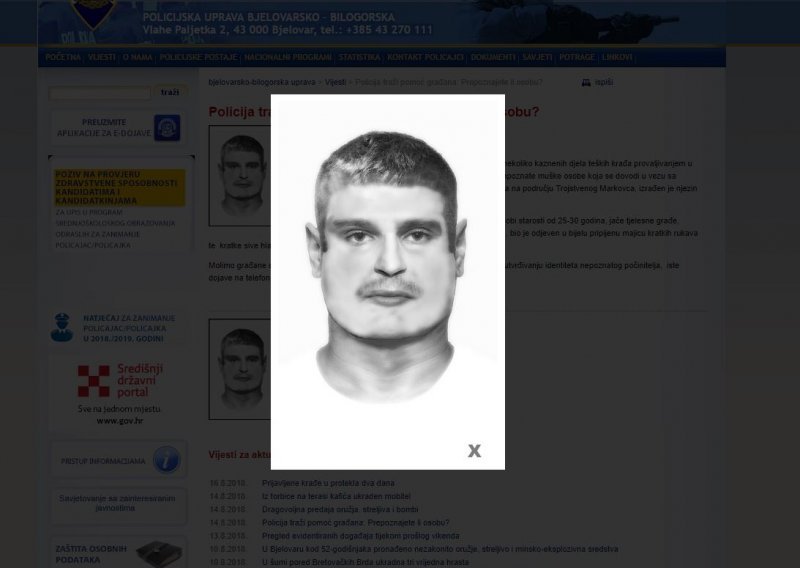 Policija traži vašu pomoć: Prepoznajete li ovog muškarca?