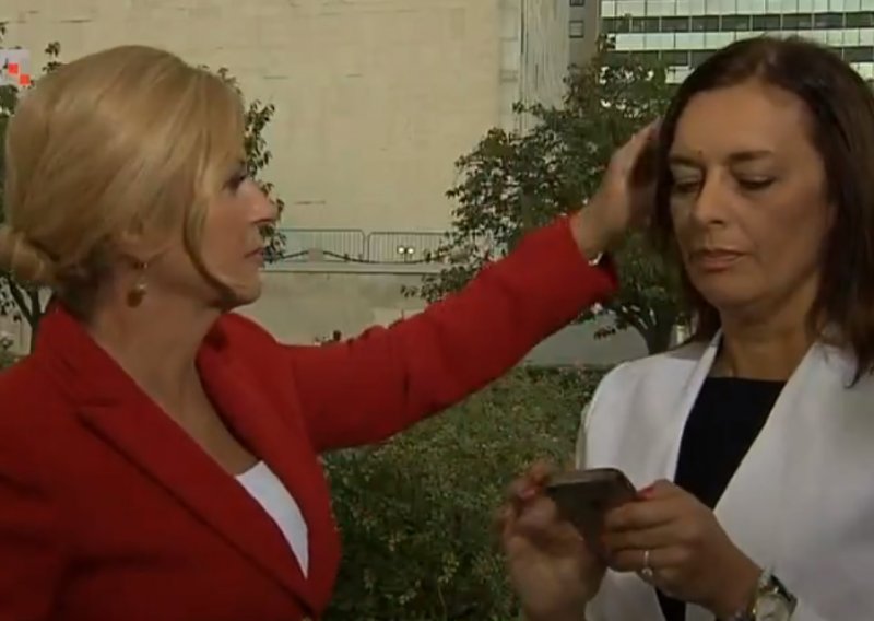 Pogledajte kako predsjednica uređuje frizuru HRT-ovoj novinarki