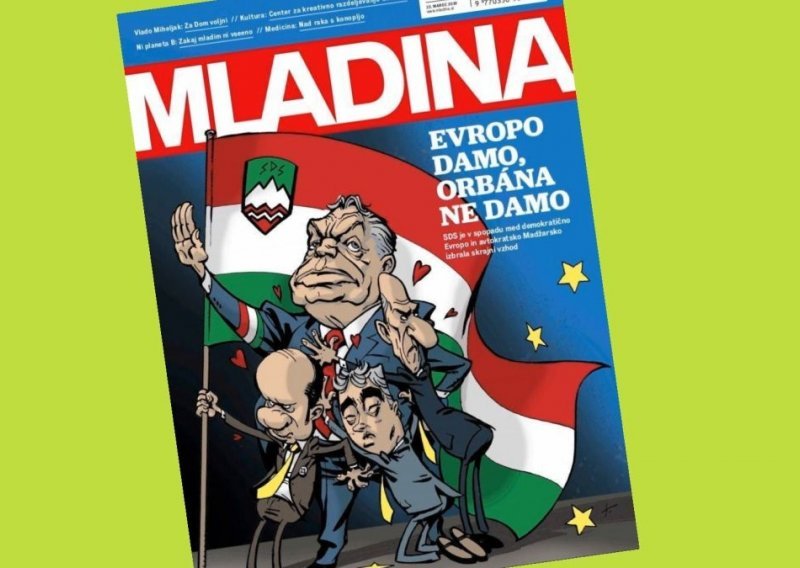 Mađarska se naljutila zbog karikature Orbana s nacističkim pozdravom na naslovnici slovenske Mladine