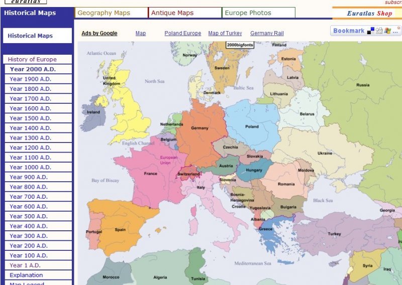 Dvije tisuće godina povijesti Europe u kartama