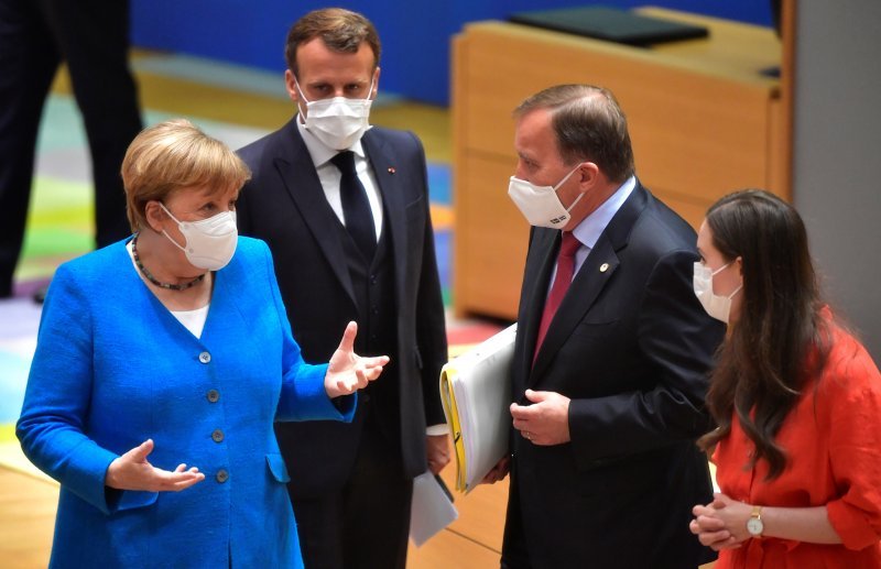 Njemačka kancelarka Angela Merkel, francuski predsjednik Emmanuel Macron, švedski premijer Stefan Lovfen i finska premijerka Sanna Marin